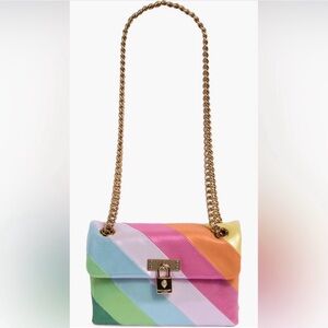 Kurt Geiger London Shimmering Mini Brixton Rainbow Leather Bag NWT